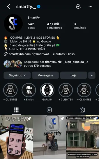 Perfil da Smartfy no Instagram
